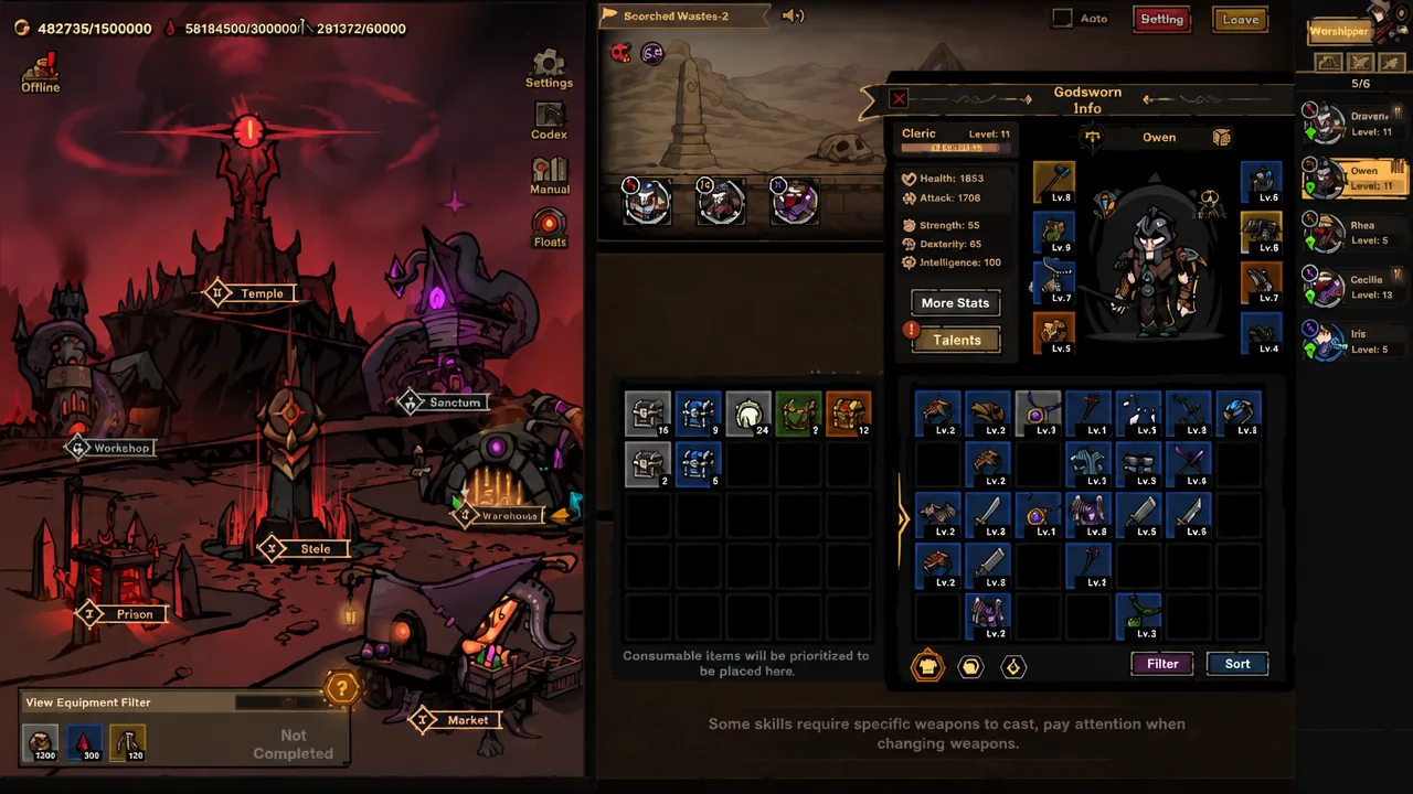 The Warrior class in Idle Gods