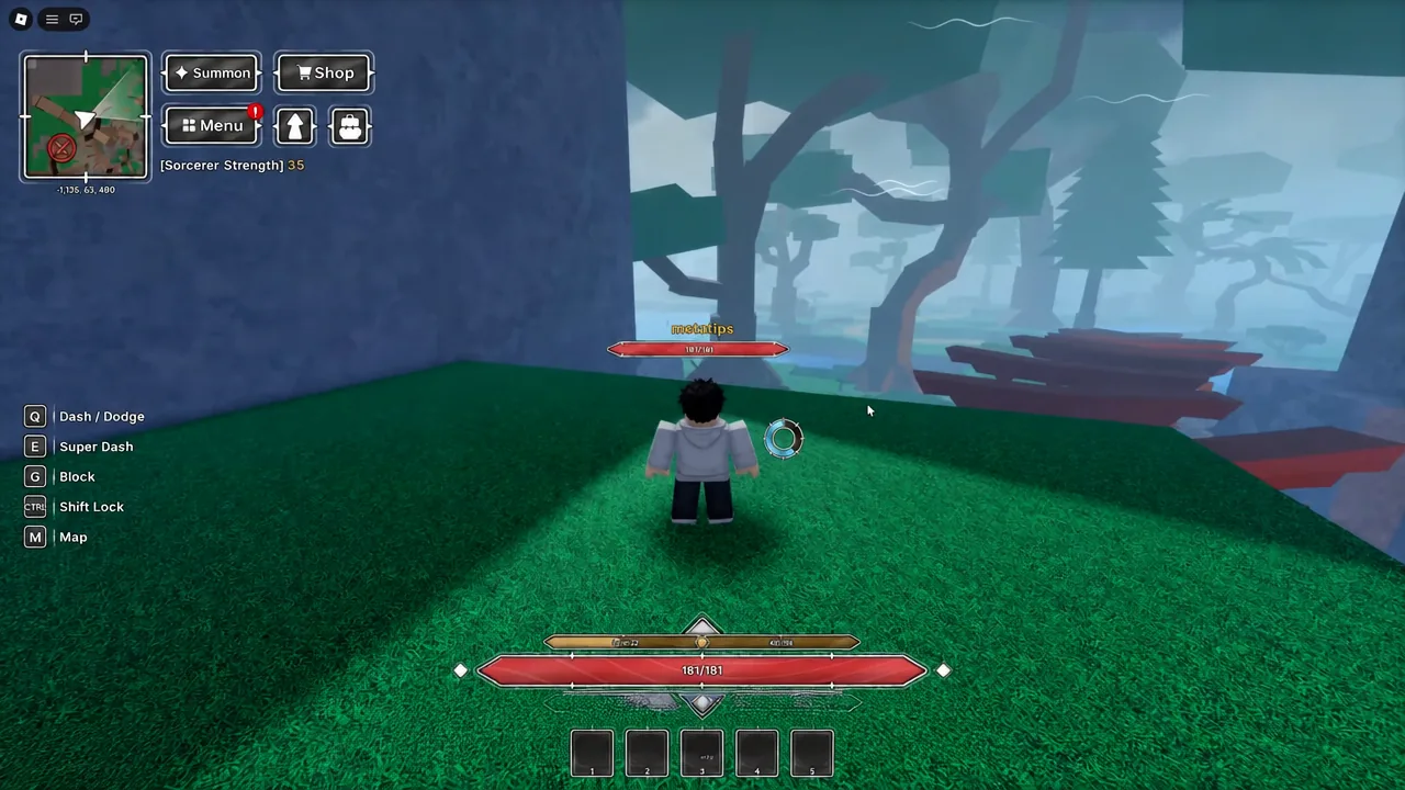 Player character facing a named boss target with status bars and hotbar on screen