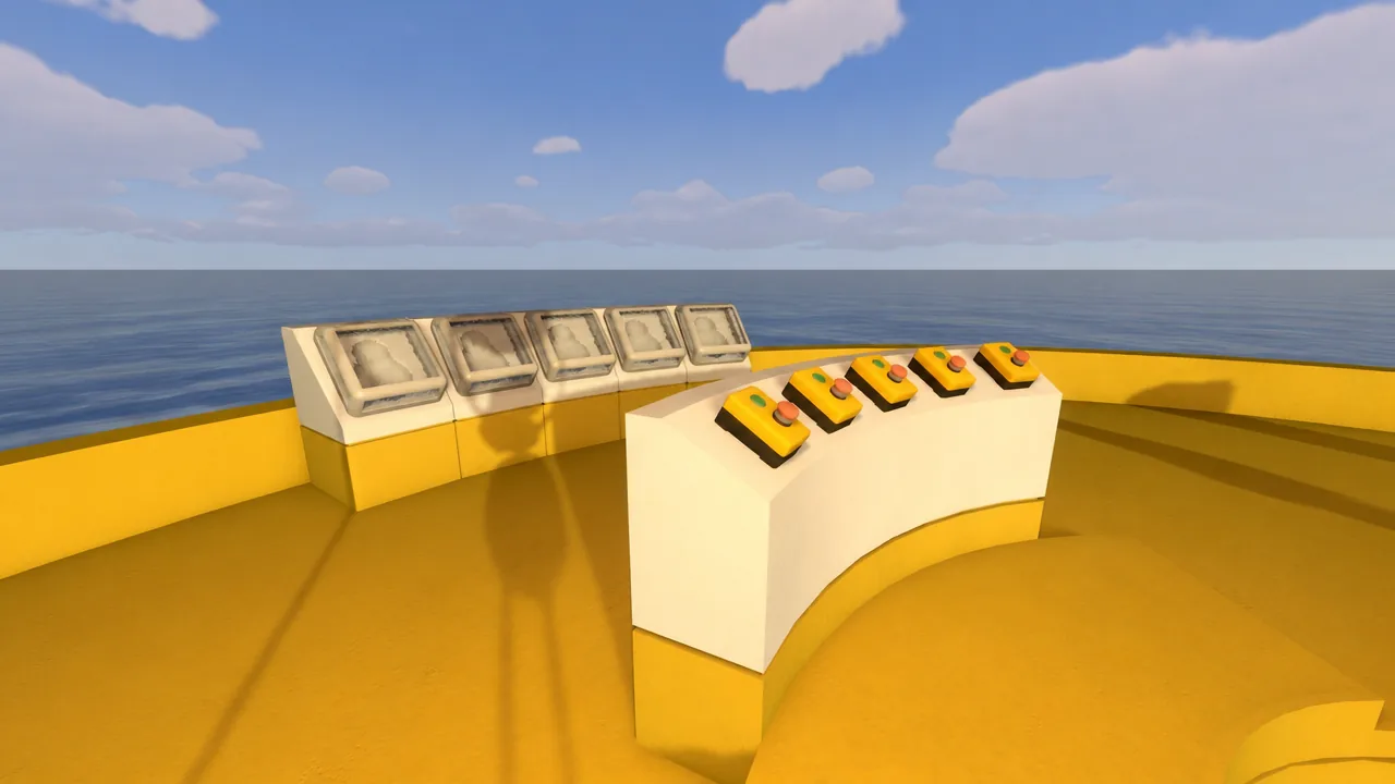 The Yellow Tower key puzzle terminal seen from the nearby chairlift station