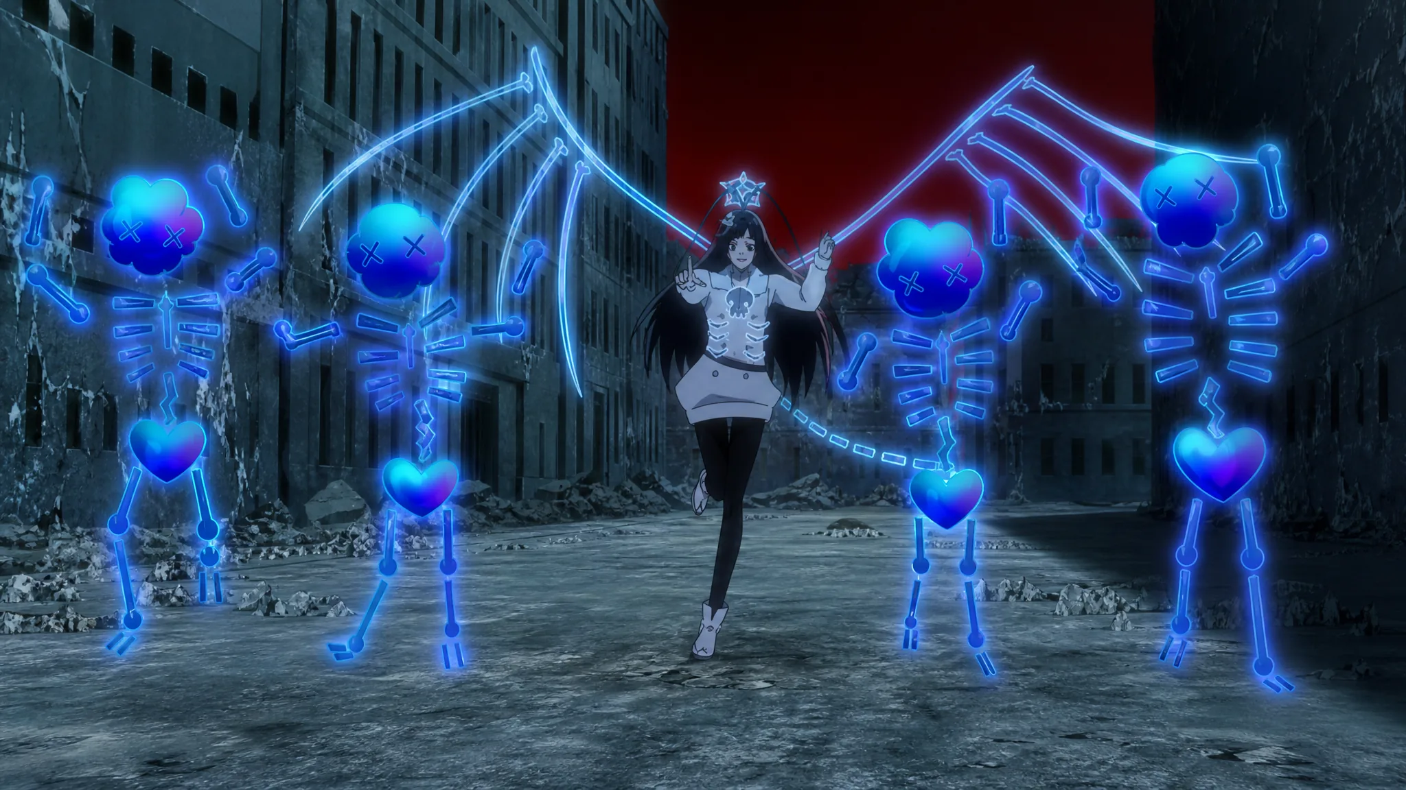 Giselle using her Quincy: Vollstandig against Ichigo in Bleach: The Thousand-Year Blood War
