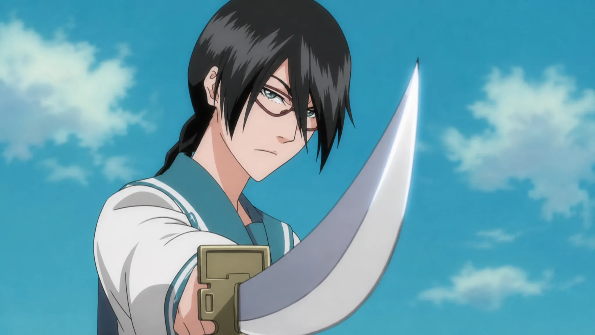 Lisa Yadomaru points her Zanpakuto at Tier Harribel in  Bleach