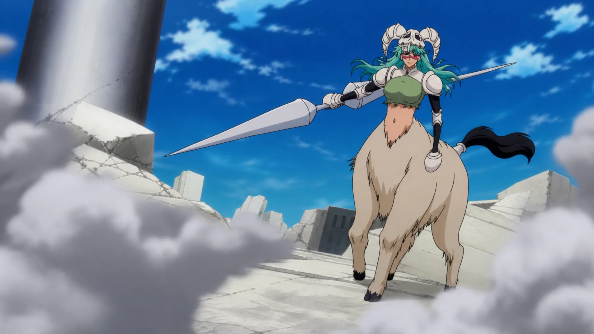 Nelliel using her Resureccion against Nnoitra in Bleach