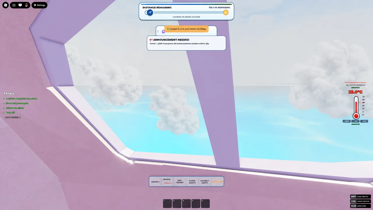 Storm conditions in flight after an engine failure warning, moments before the aircraft is lost