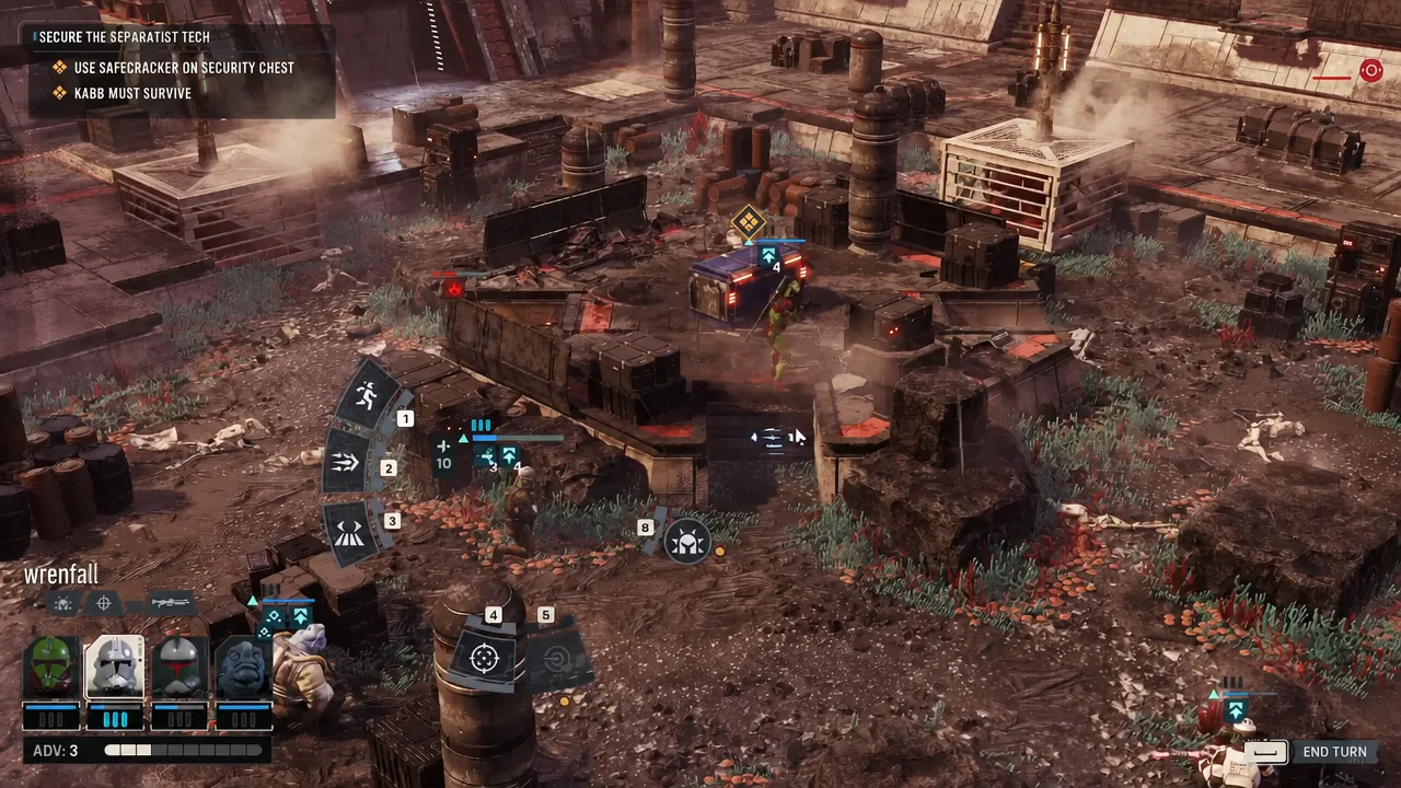 Security chest highlighted as the Safecracker target on the tactical screen