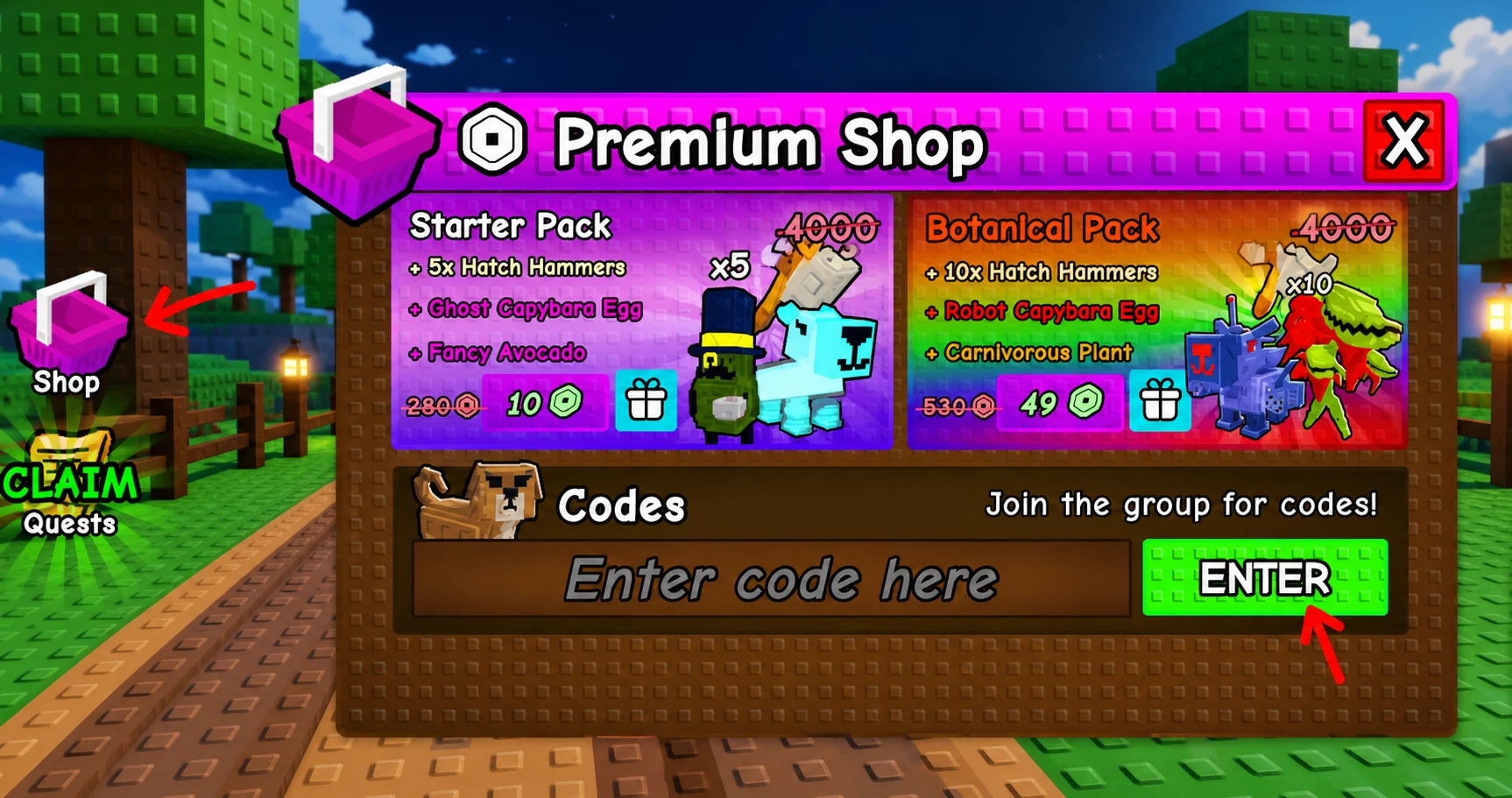 Capybaras vs Plants codes redeem