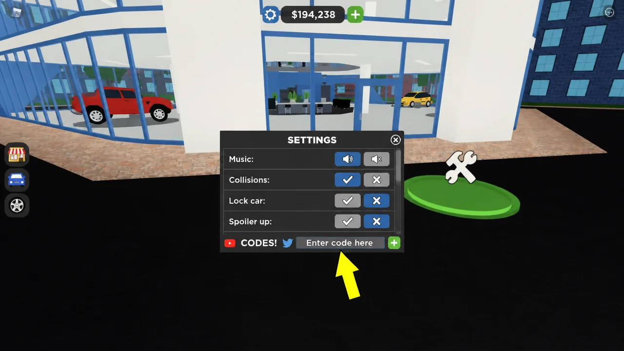 How to Redeem Codes in Car Dealership Tycoon