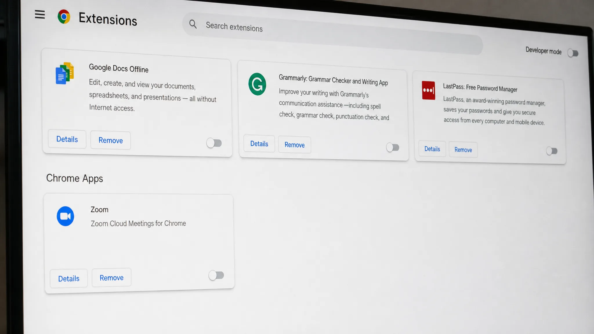 Disable Google Chrome extensions