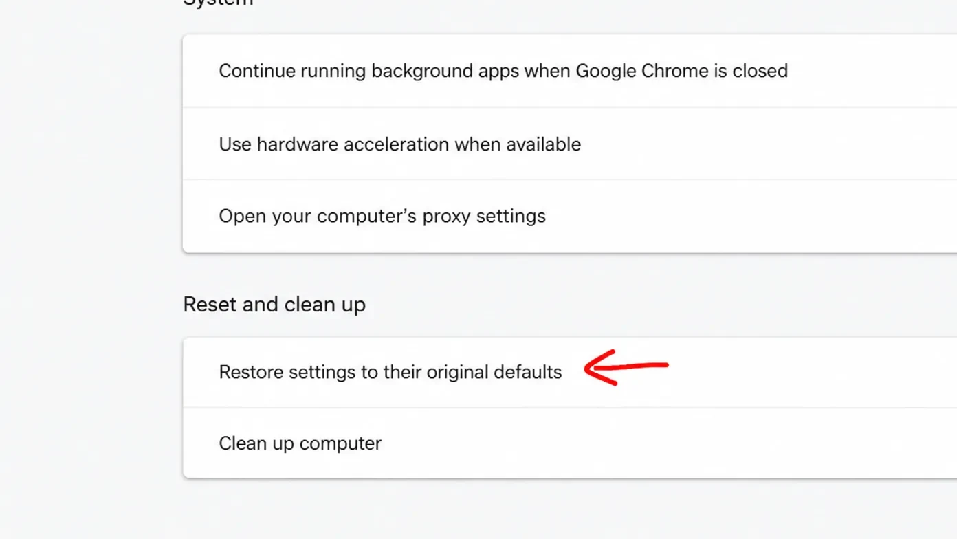 Reset Chrome settings