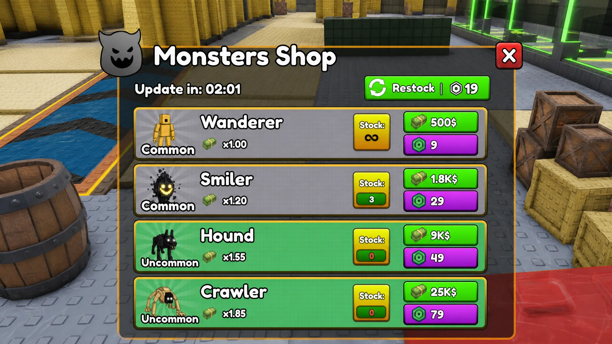 Monsters in Build Your Backrooms