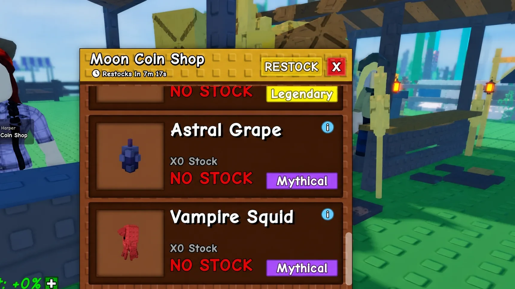 Rewards in Moon Shop in GaG