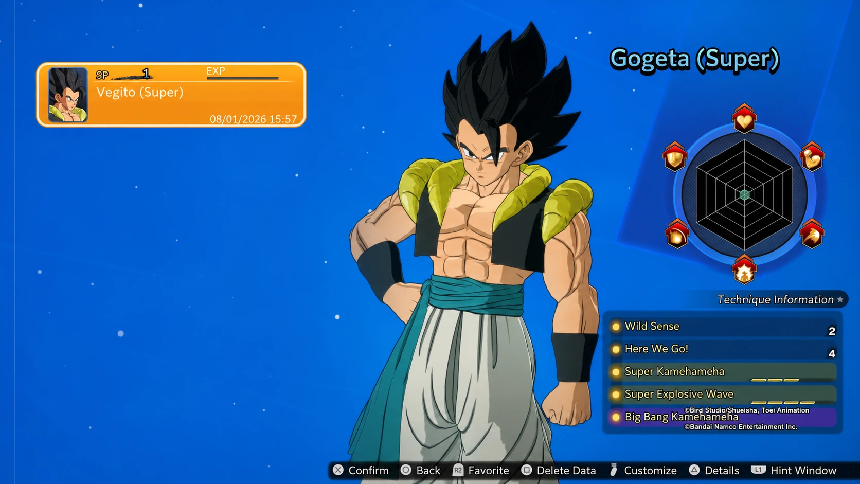 Picking Gogeta in Dragon Ball: Sparking Zero's Limit Breaker Journey mode
