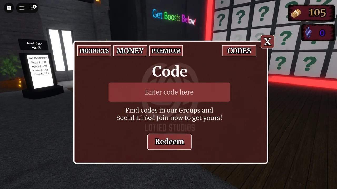 Creepypastas Cards - the codes tab