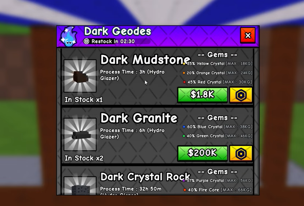 Cut a Gem: Every Geode Price and Gem Drop