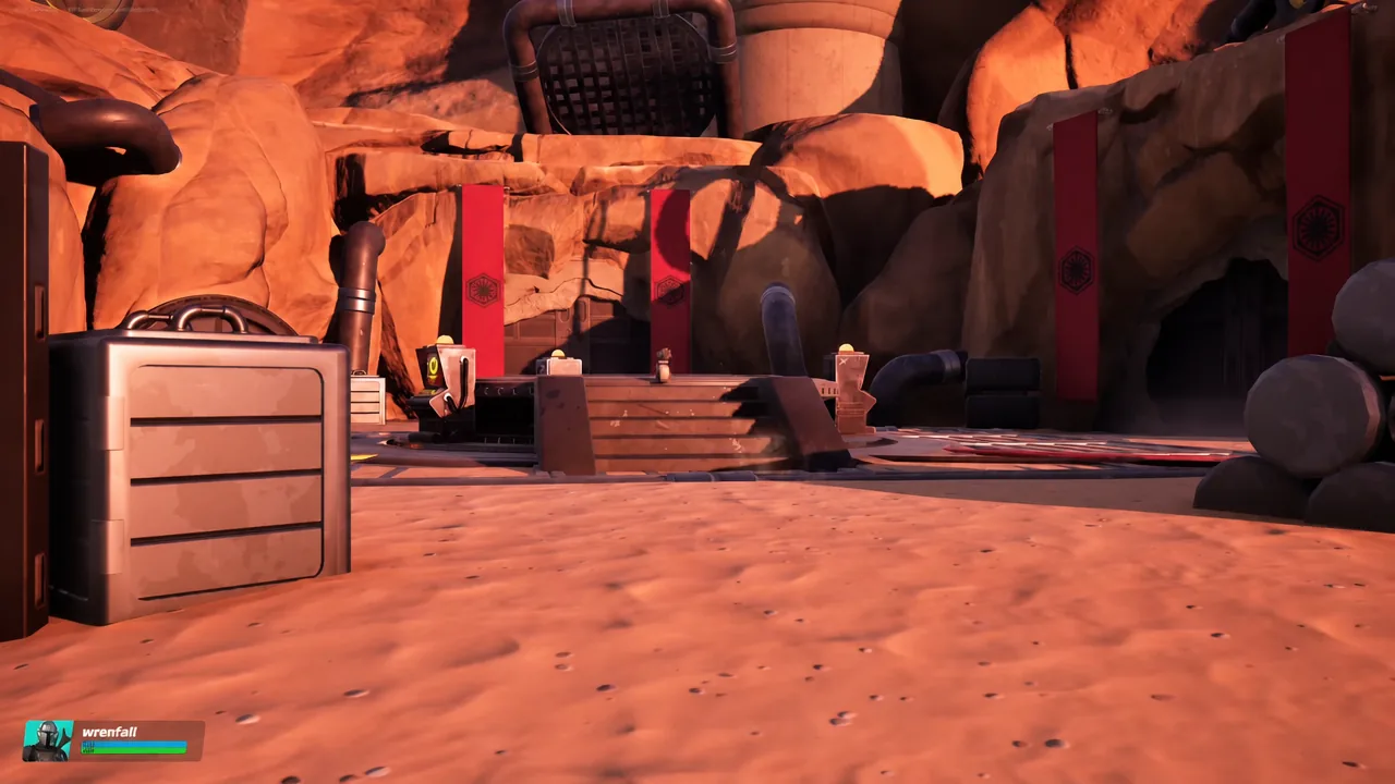 The outpost HUD, where you check your companion and loadout before flying out to the event platform.