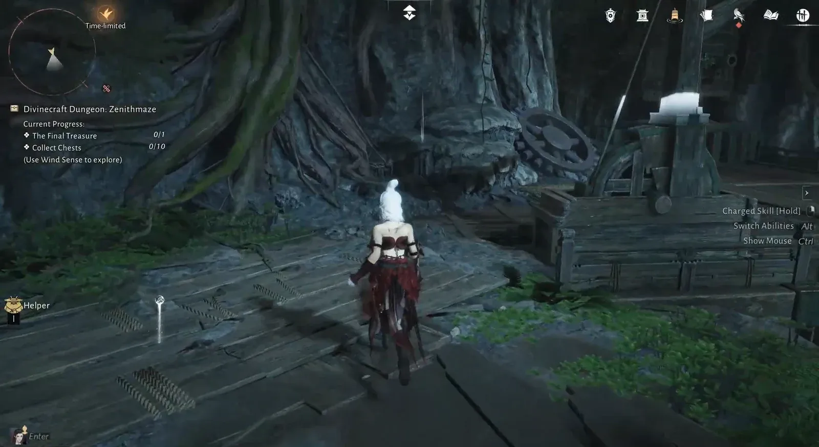 Zenithmaze cave interior with objectives to find the final treasure and collect ten chests