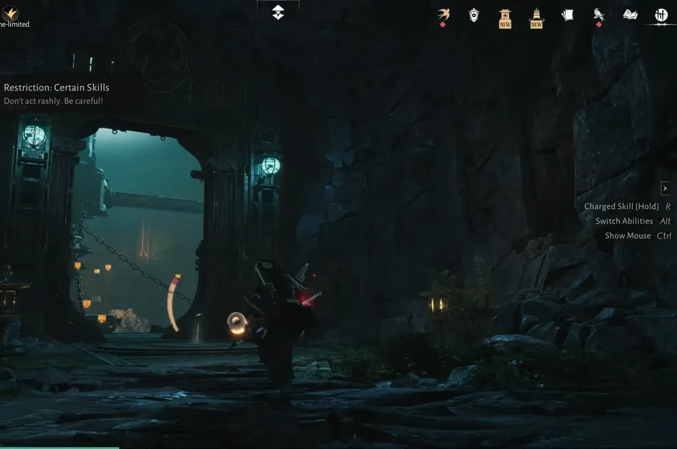 Player using Wind Sense to spot chests while exploring the Zenithstride cavern