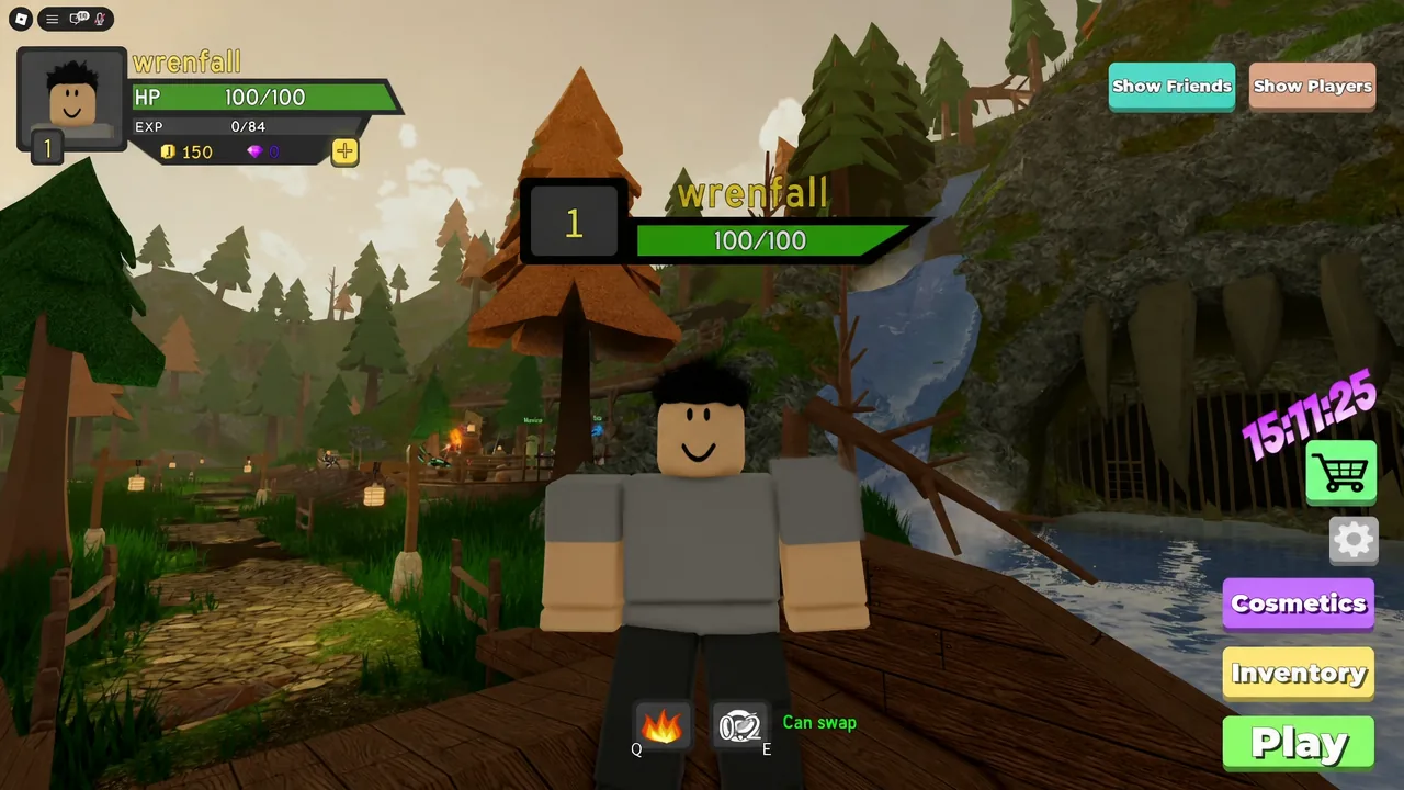 Dungeon Quest Reborn lobby with the green Play button ready to start a run