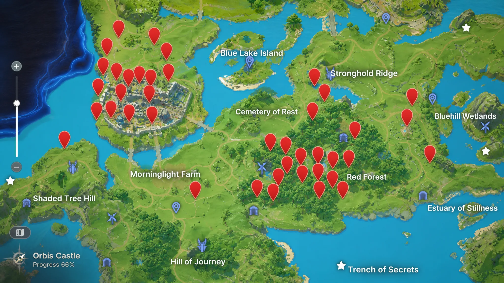 Map locations of all bird nests for eggs in DragonSword: Awakening marked on the map