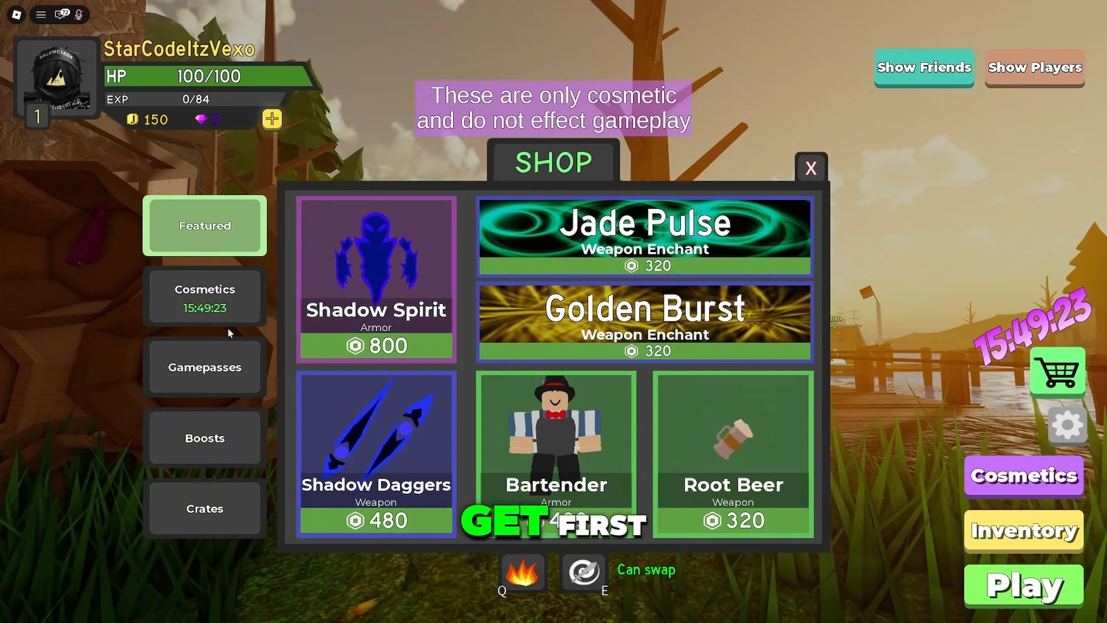 Shop Featured tab showing Shadow Spirit armor and Jade Pulse enchant for sale