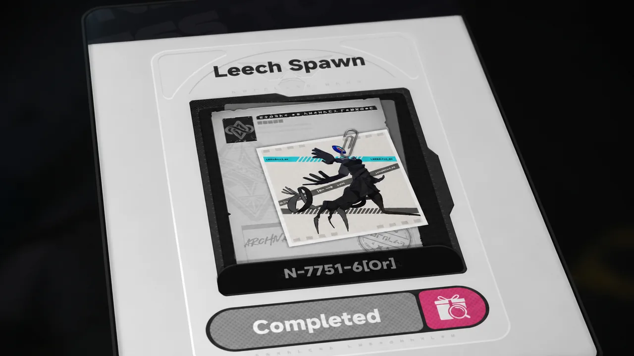 Leech Spawn commission screen with the Completed state shown after the lamppost chase