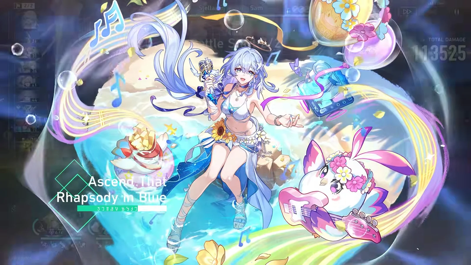 Special attack animation Ascend That Rhapsody in Blue dealing damage as Sam appears