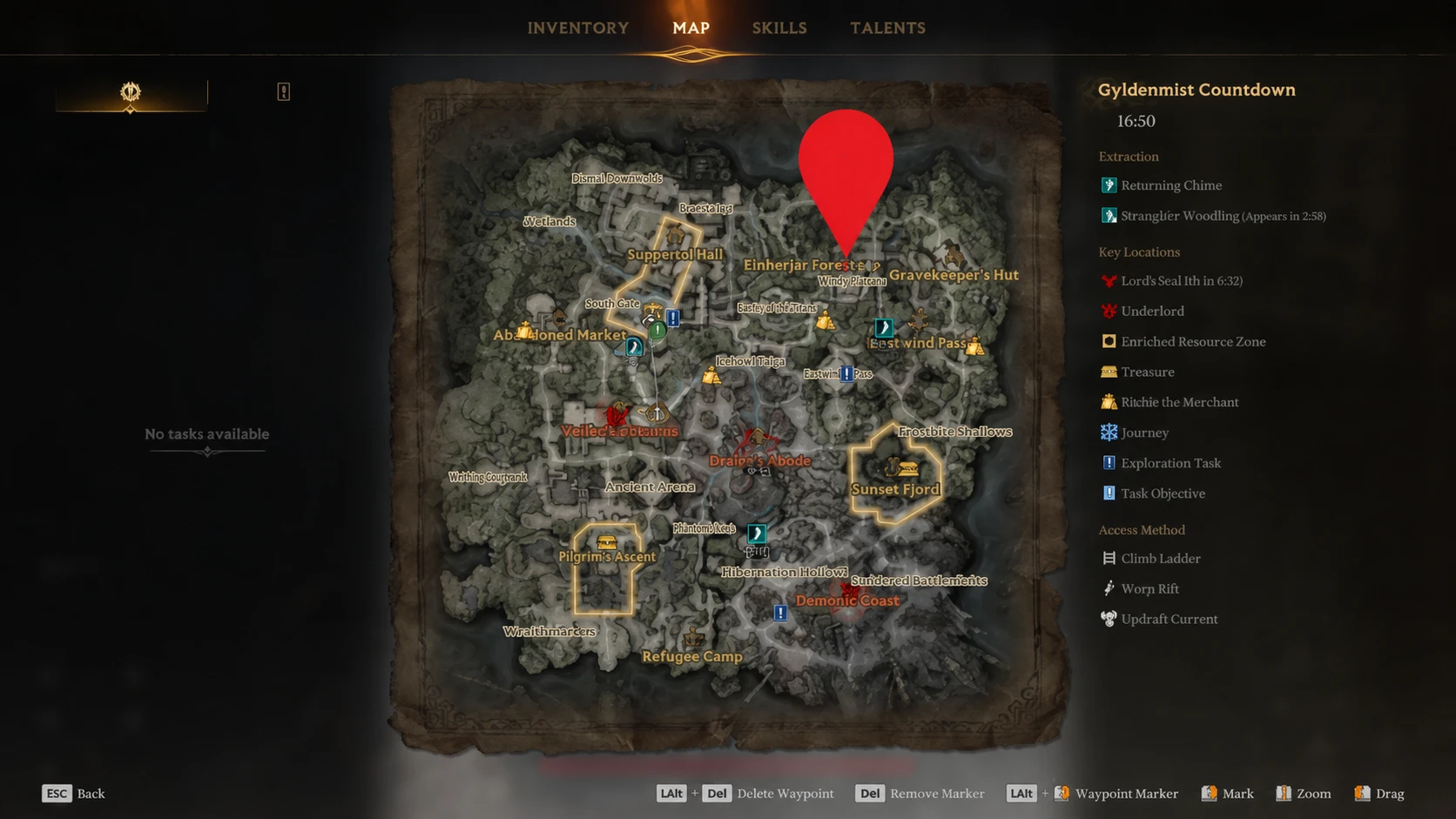 Einherjar Ship Grave entrance location in Mistfall Hunter
