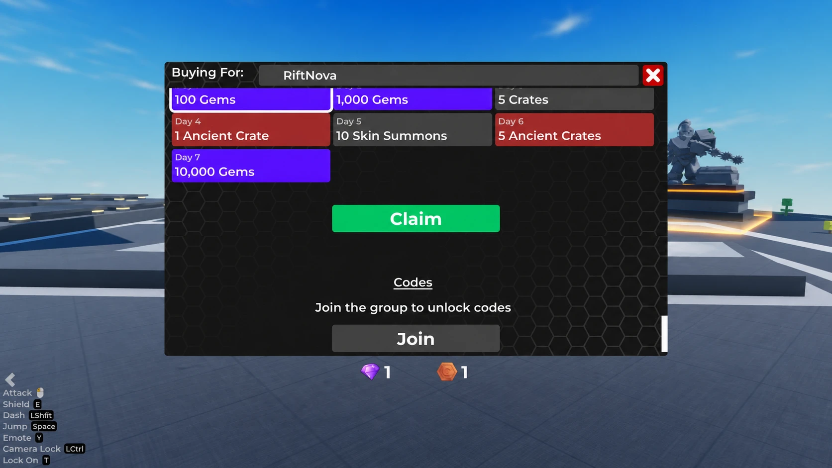 Encounters Smash Battles the codes tab