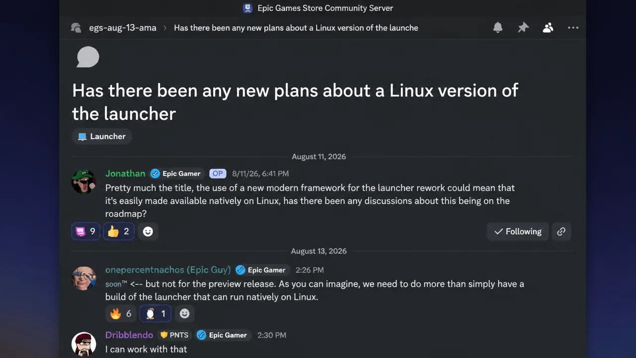 Epic games Linux launcher confirmed by employee