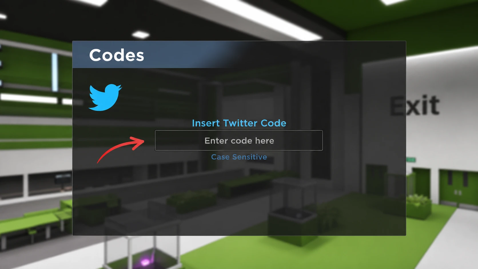The redemption screen where you can enter Evade codes