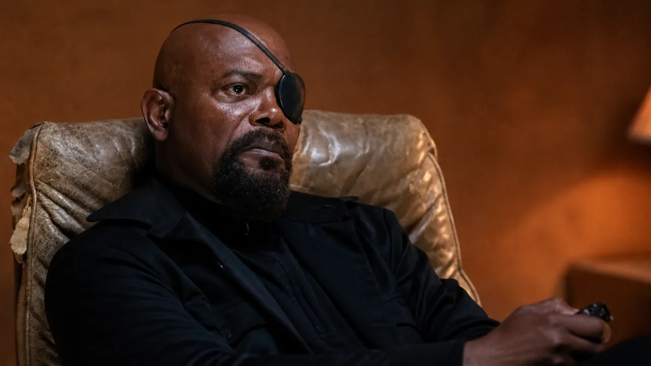 A still of Nick Fury in the MCU