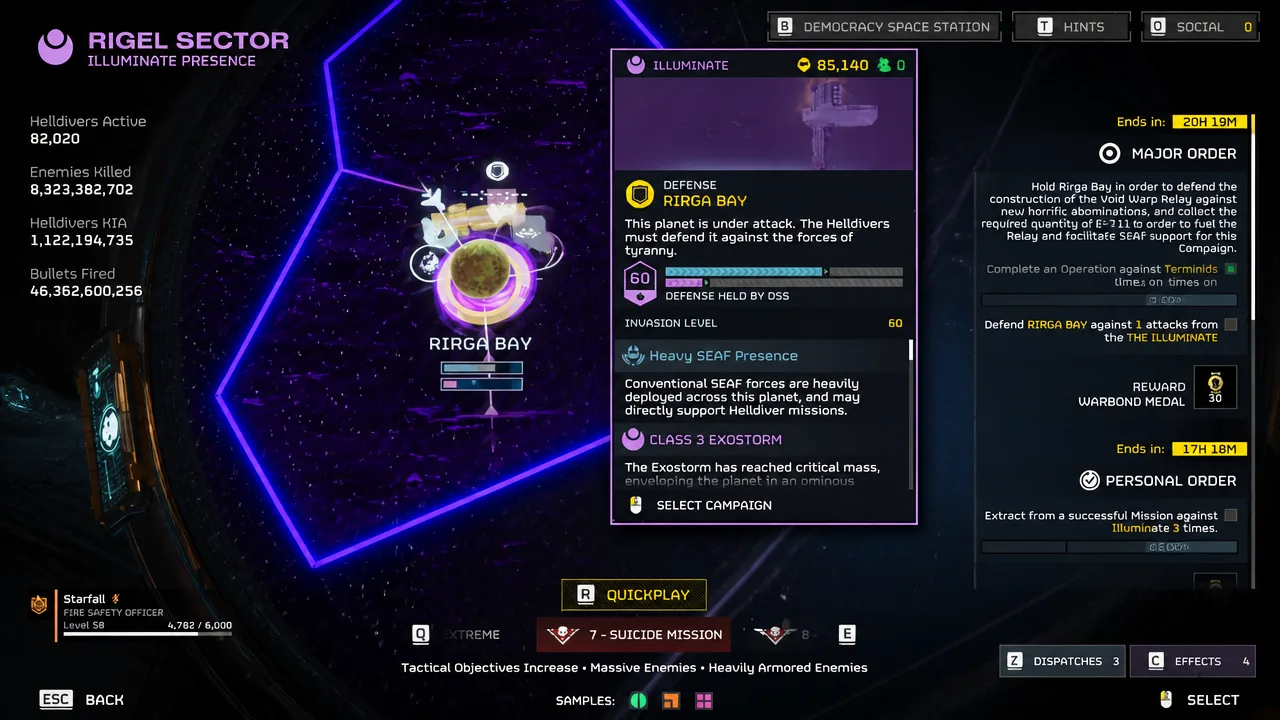A player playing the Devoid of Liberty update in Helldivers 2