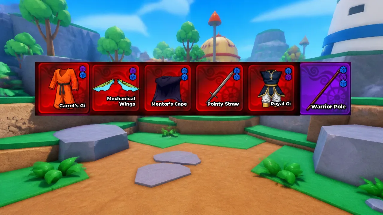 Equipment in Anime Expeditions Warrior Saga