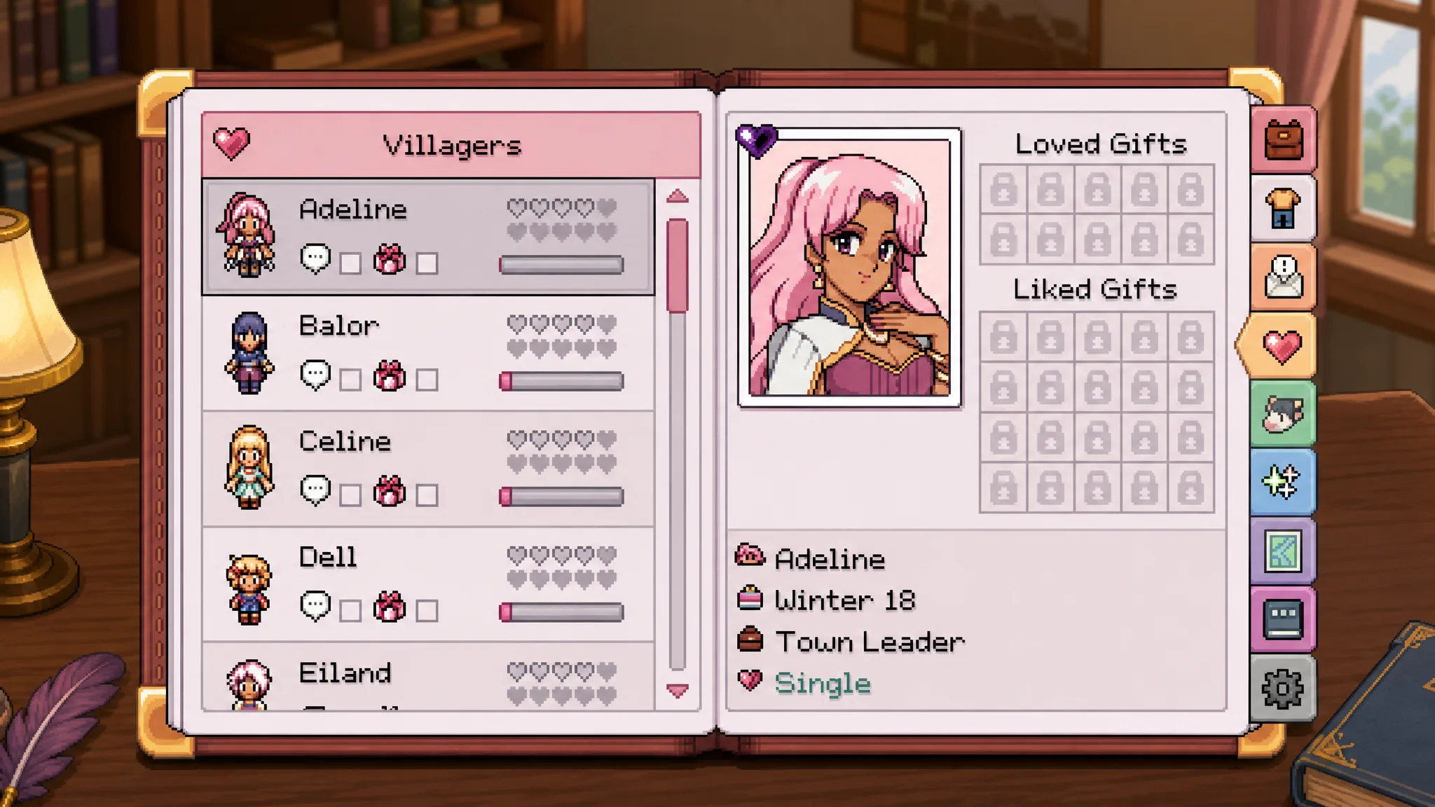 A romance candidate's profile in Fields of Mistria