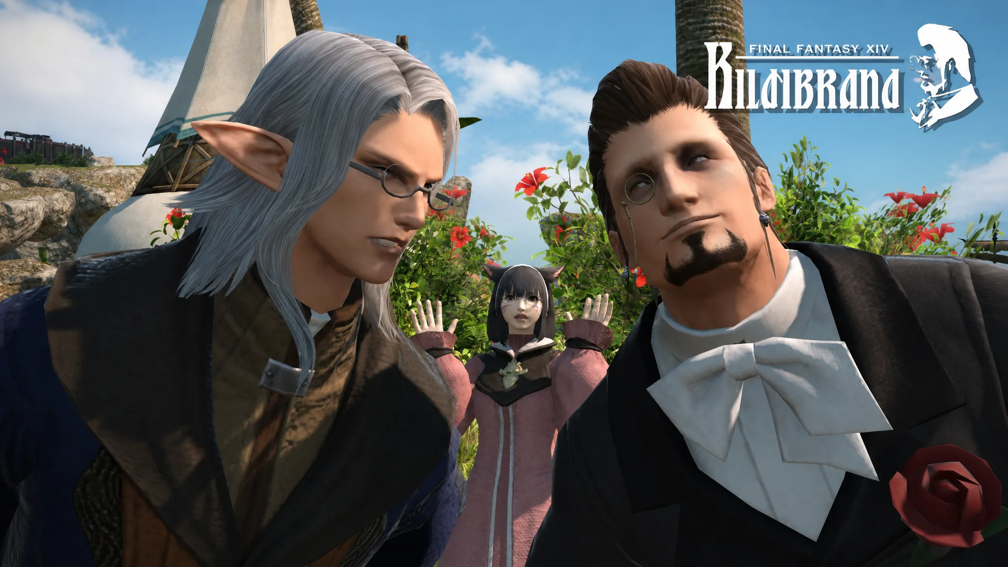 Hildibrand and companions in Eorzea