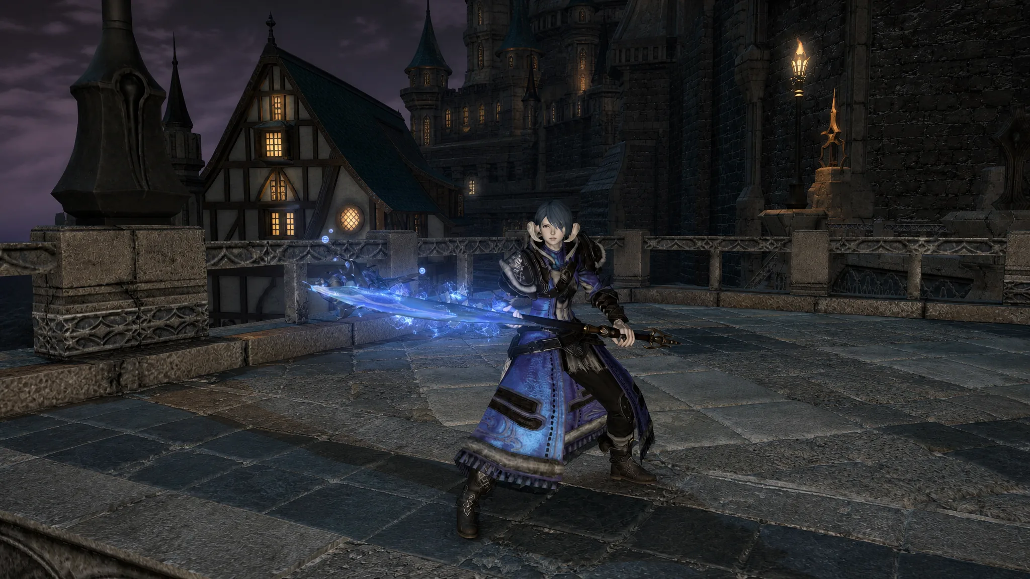Warrior swinging a large axe in Final Fantasy XIV