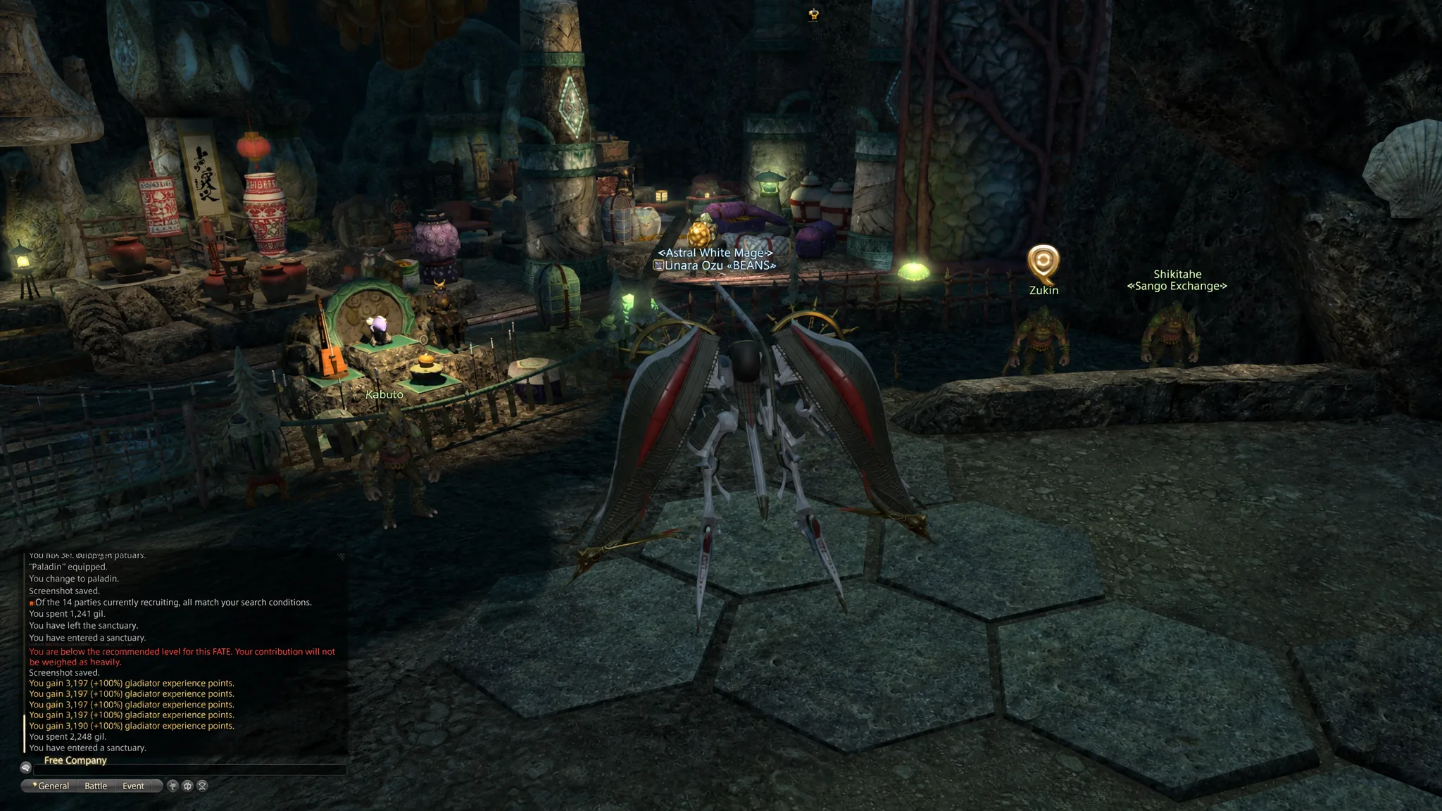 A FATE event on the world map in Final Fantasy XIV