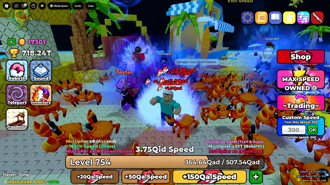 Custom Speed panel with 300 typed into the speed field
