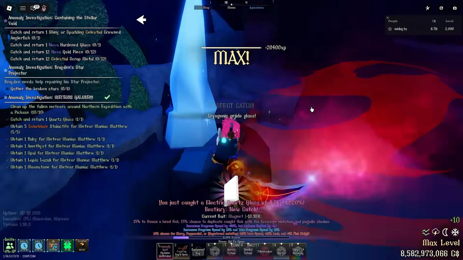 Objective reading Obtain 1 Solarblaze or Nova Frozen Walnut while the player crosses an icy platform
