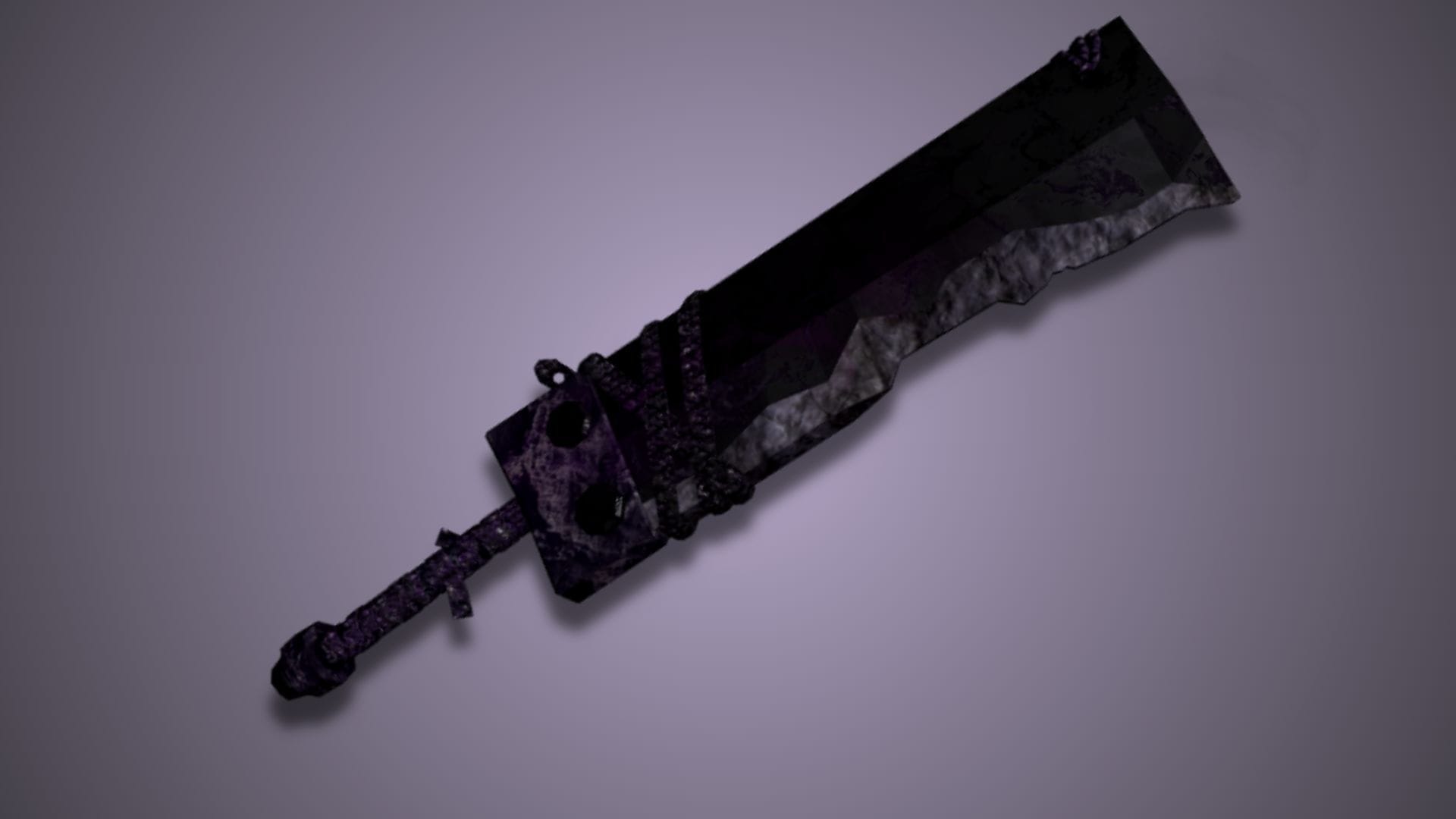 The Plaguereaver rod displayed with its dark blade and skull base design