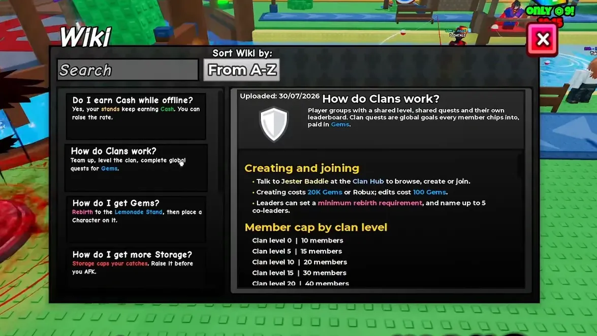 Wiki article explaining how Clans work and their member caps