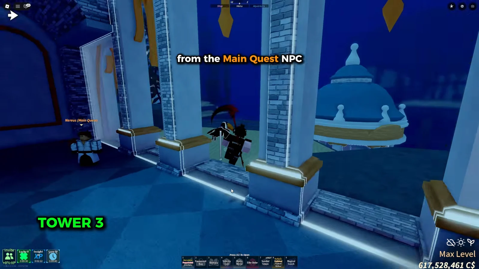 Returning to Chief Engineer Nereus, the central landmark for tracking down the next tower.