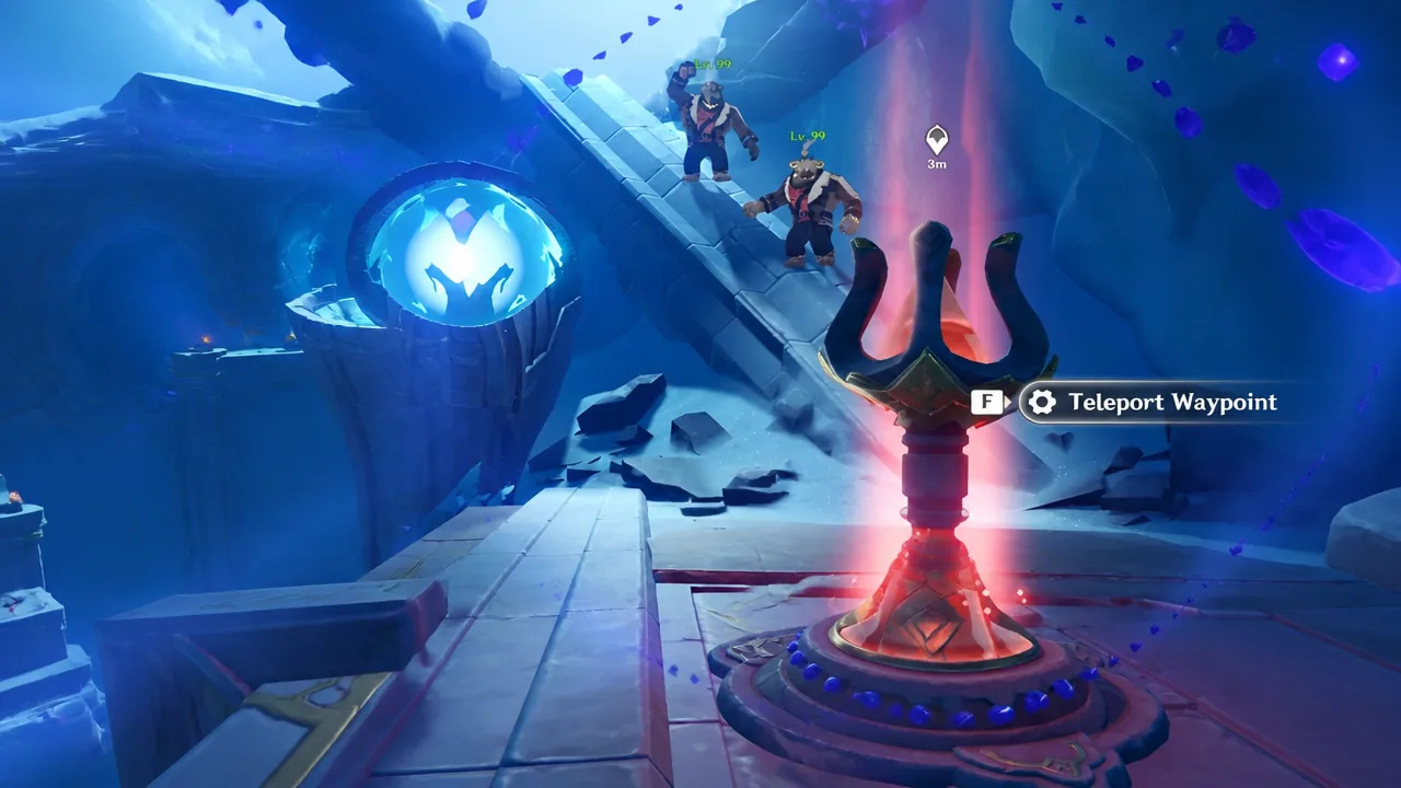 Teleport Waypoint interaction prompt highlighted