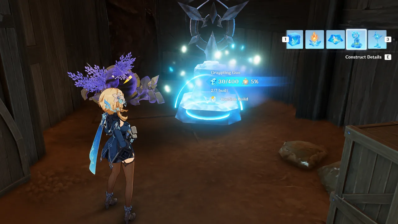 Grappling Gun construct build screen