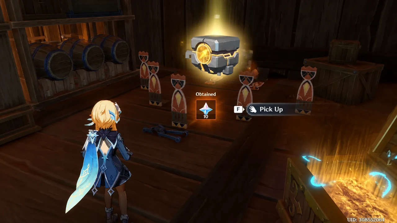 Pick up prompt while collecting items from a chest