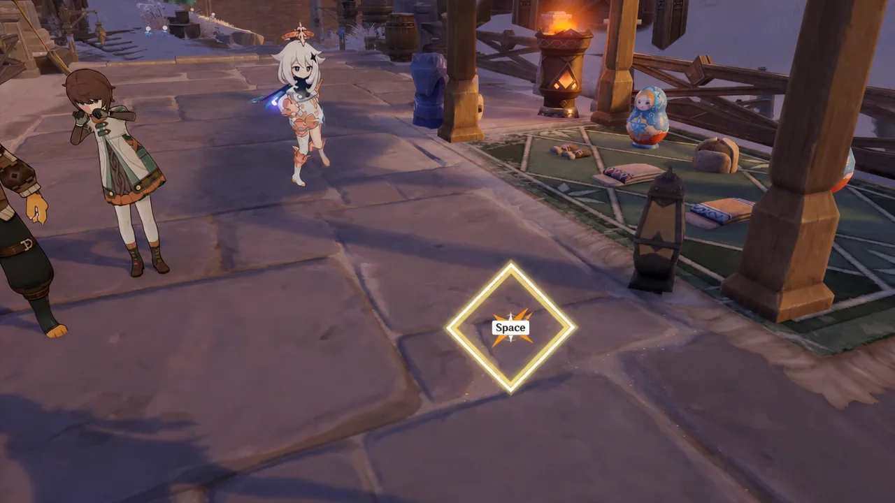 Space prompt instructing the player to jump