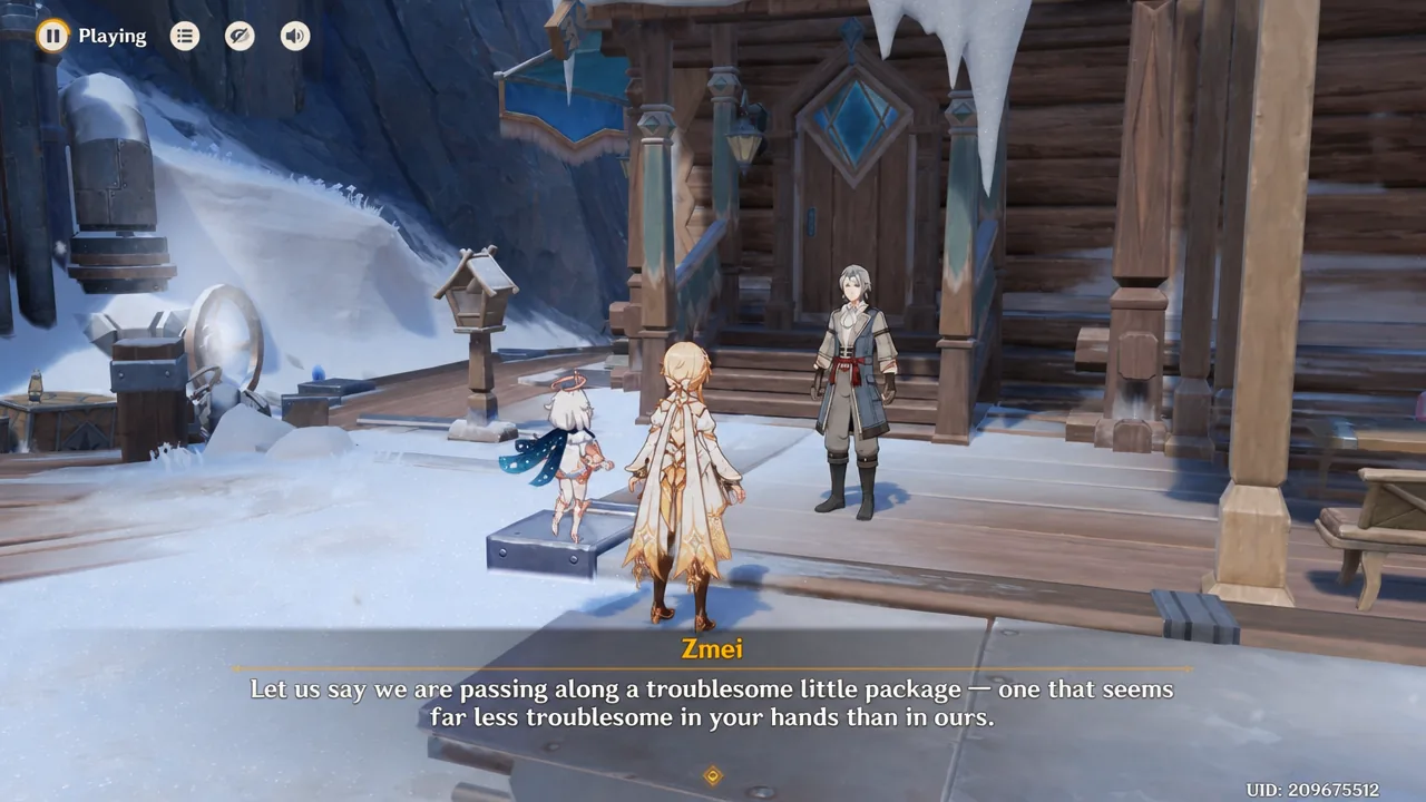 Zmei's dialogue about passing along a troublesome package