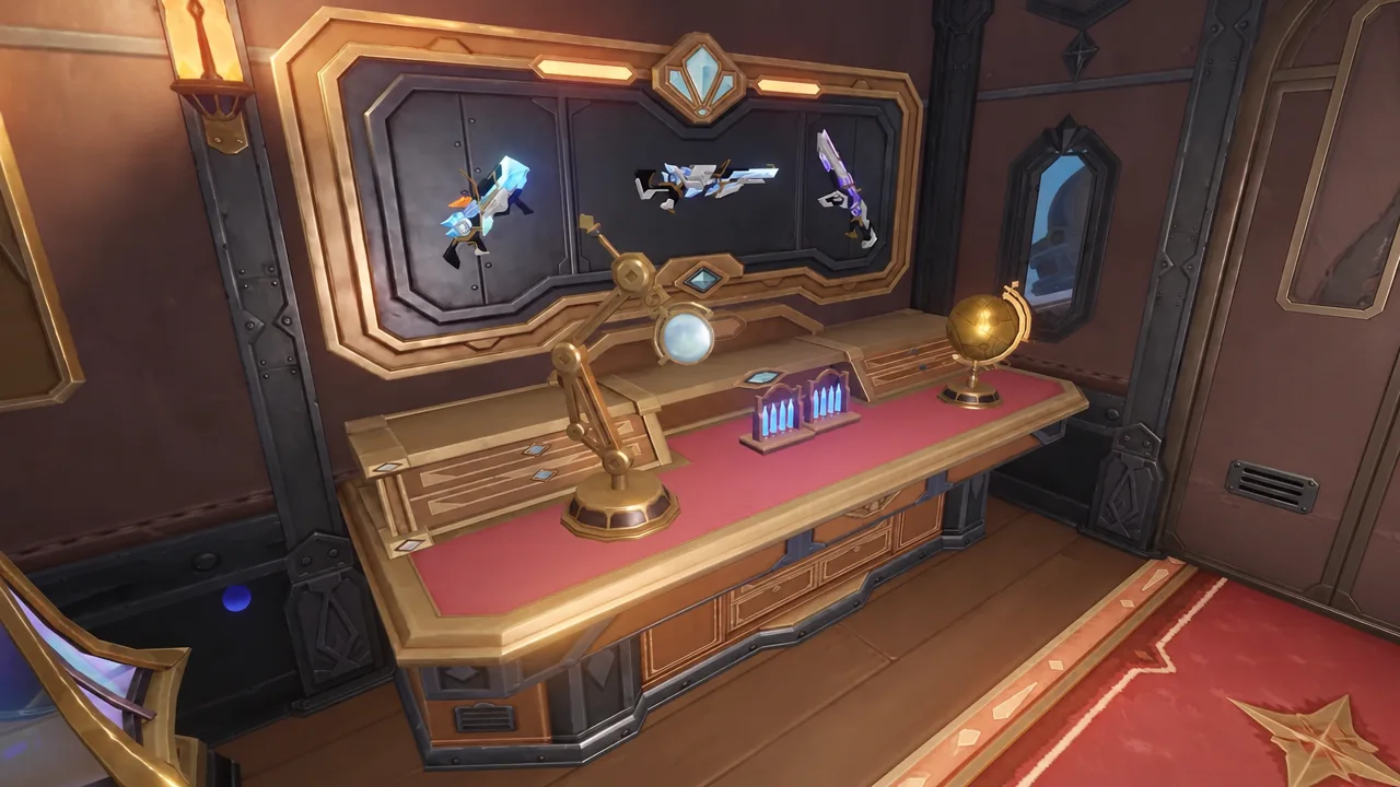 Firearms workbench on your personal train in Genshin Impact