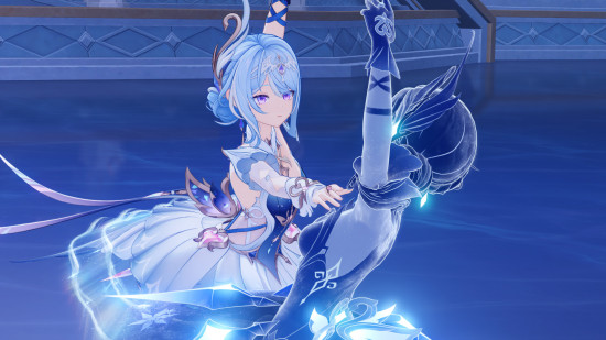 Genshin Impact's Odette dancing with her shadow self