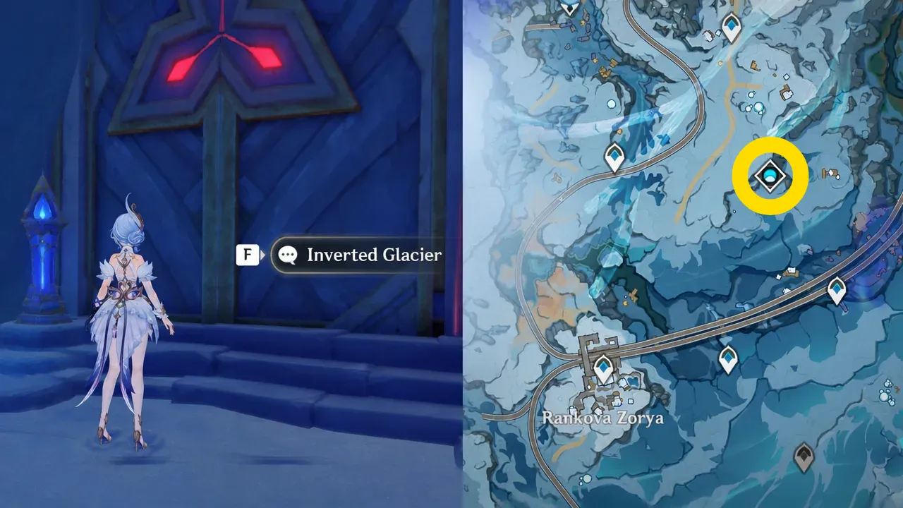 Interacting with the Inverted Glacier domain doorway