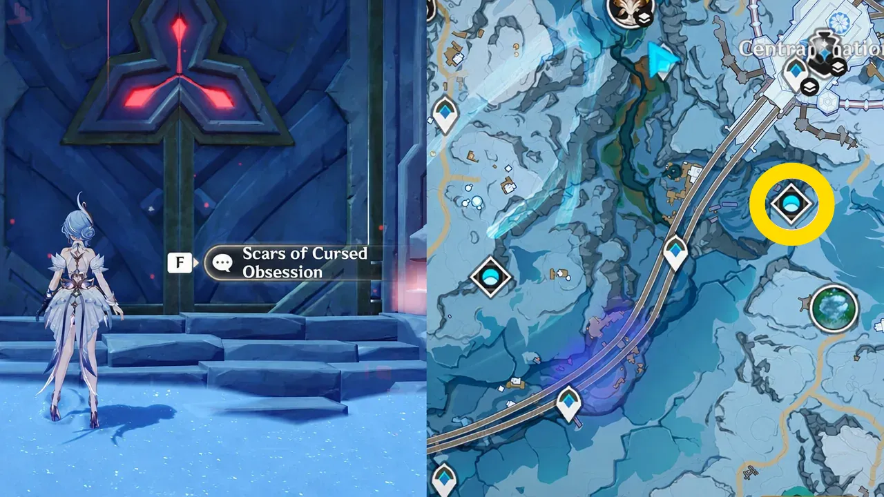 Interacting with the Scars of Cursed Obsession domain door